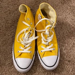 Yellow gold high top converse all star